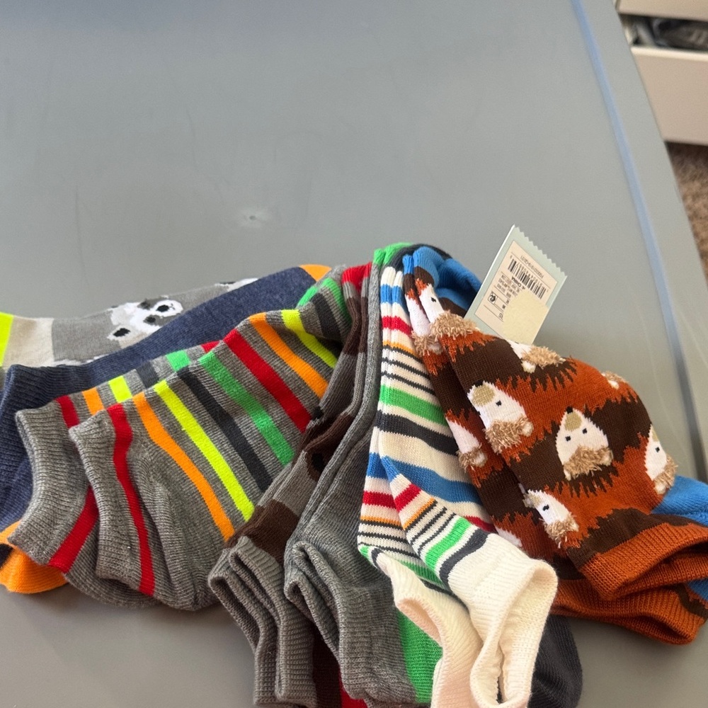 Cat & Jack Brown and Blue No-Show Socks Set